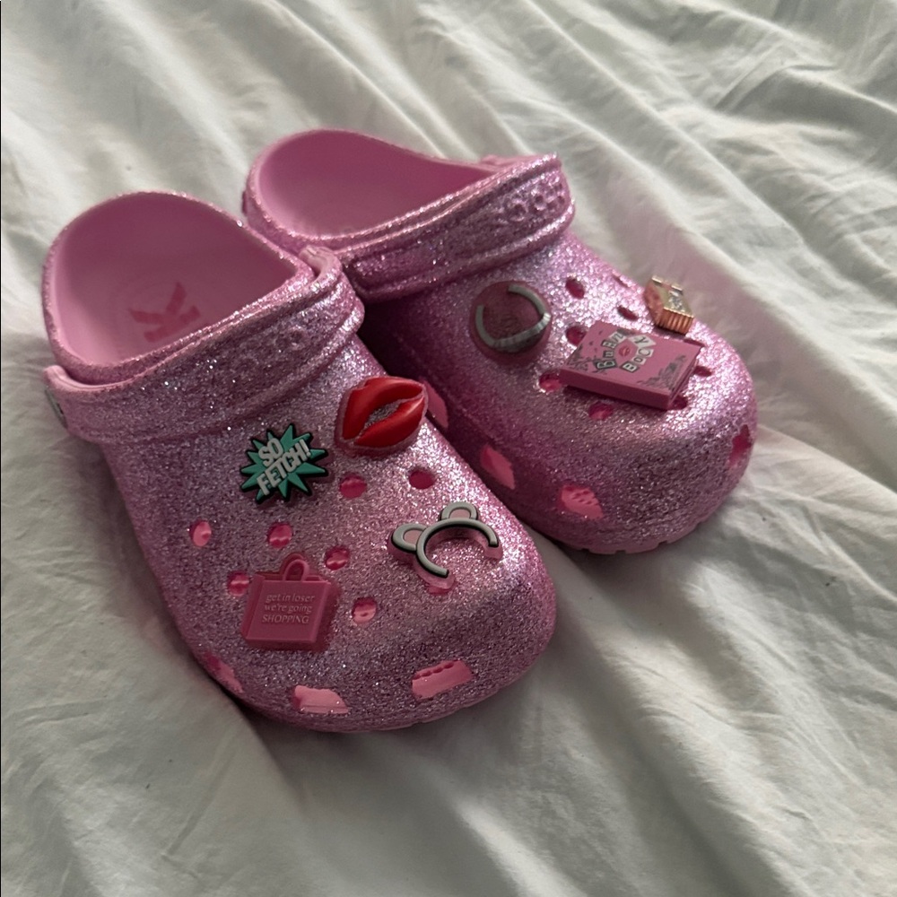 PINK Victoria's Secret Glittery Pink Kids Slippers